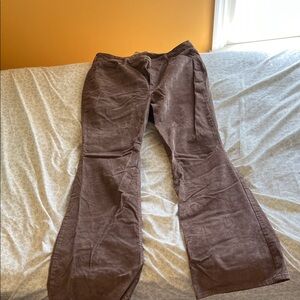 Brown Corduroy Flared Pants